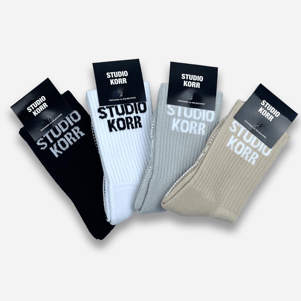 Cotton Crew Grip Socks