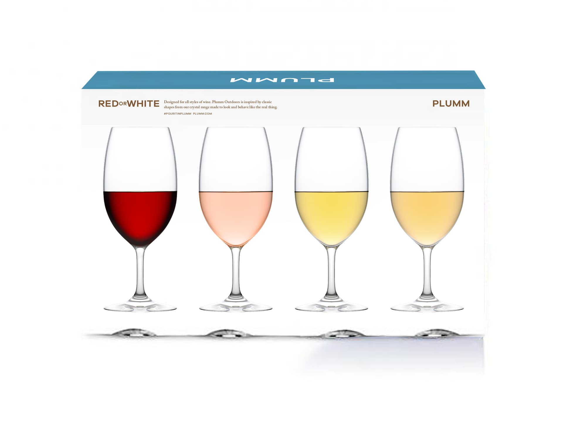 Outdoor Wine Glass - Red & White
